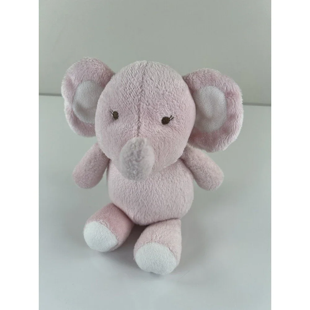 Carters Plush Baby PINK ELEPHANT Just One You Stuffed Animal Toy Lovey Sewn Eyes